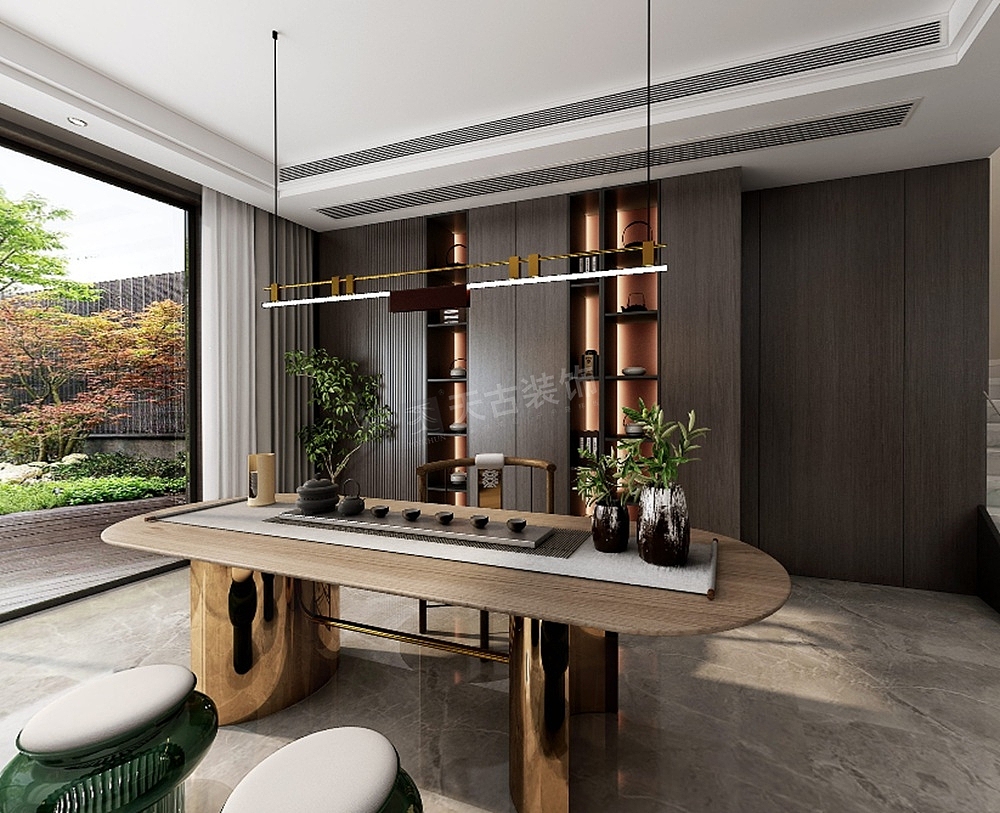 南坪别墅装修,金辉泊舍新中式风格设计,天古设计师陈宏