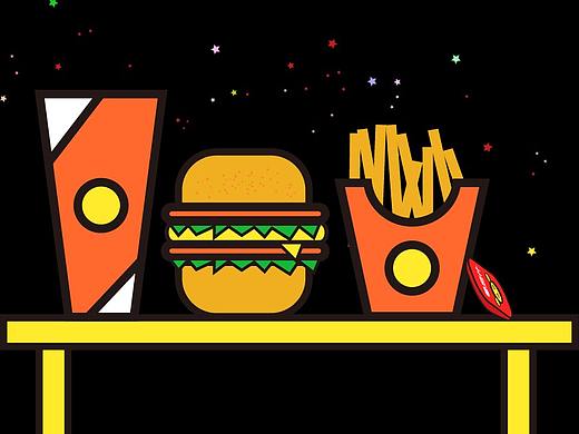 扁平化快餐图标