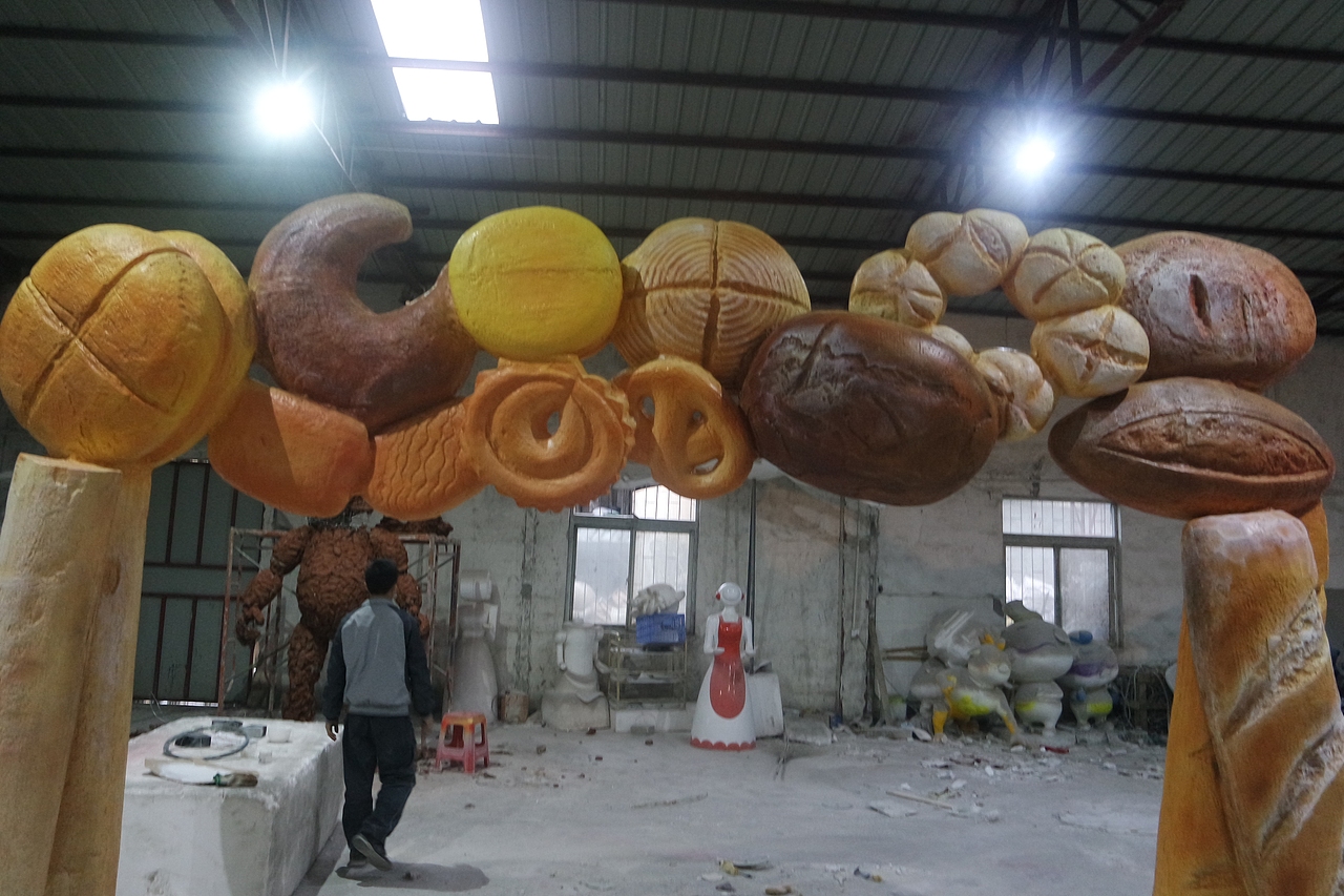 店铺dp装饰时尚创意摆件定制玻璃钢饼干门头造型雕塑