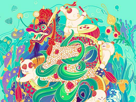 端午插画绘画过程分享
