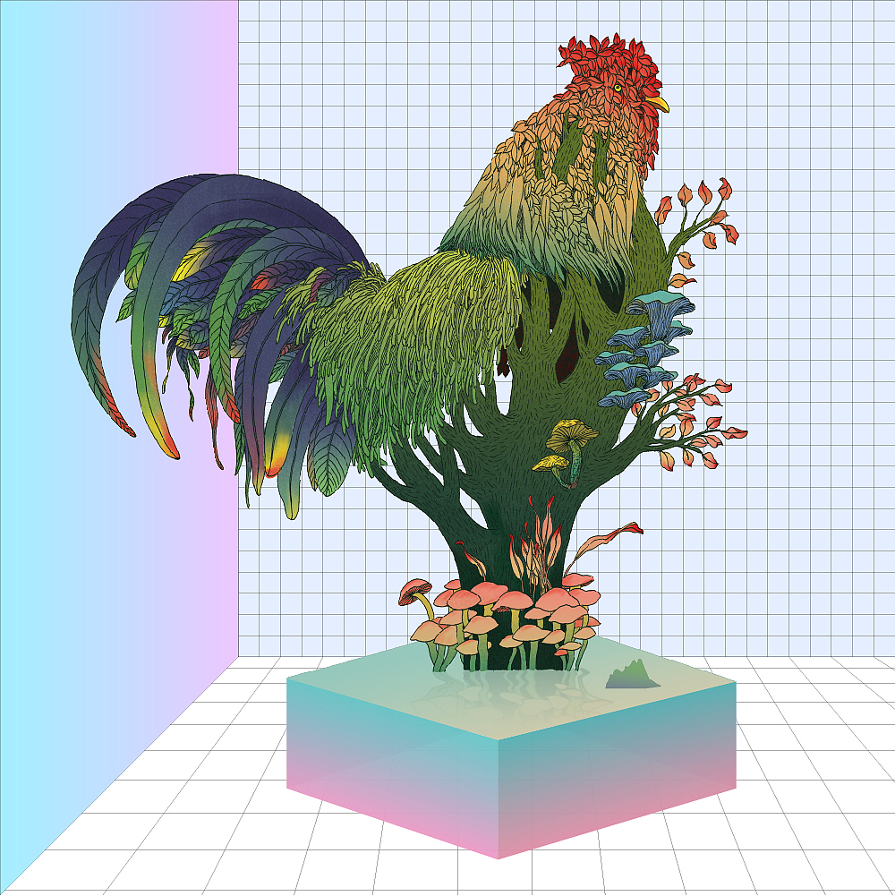 《異世界》2015年與後浪出版社合作創作的黑白線稿/色彩稿是自己的練習(图ZODA4MjY4NjQ=) - 商业插画 - 站酷设计师秋岭QIULING原创素材 - 站酷ZCOOL