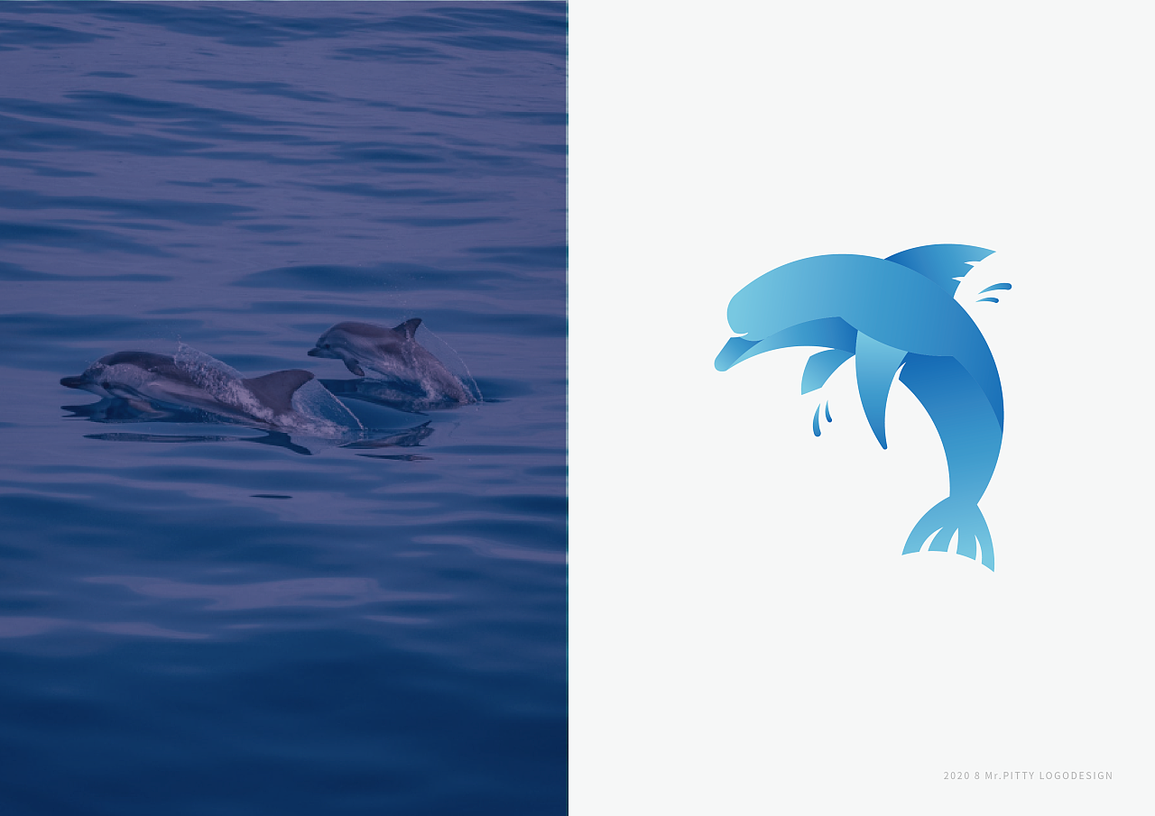 动物图形渐变logo