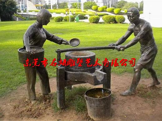 生活中延续传承玻璃钢农耕文化劳动人民雕像摆件