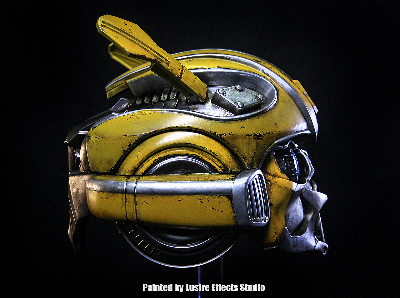 孩之宝电影版变形金刚大黄蜂bumblebee头盔升级涂装