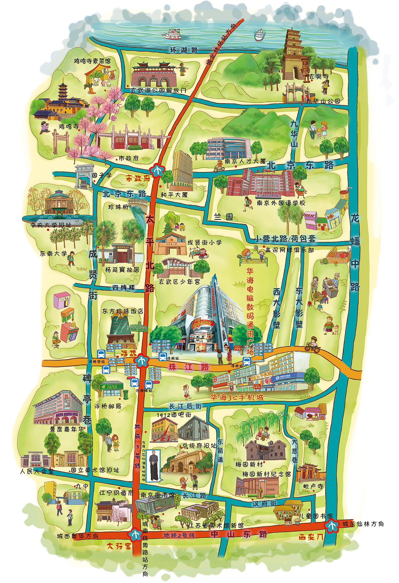 手绘地图（图ZMTk1MDMxNDQ=） - 商业插画 - 站酷设计师京梦艺术原创素材 - 站酷ZCOOL