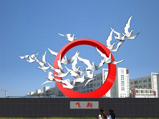 校园不锈钢雕塑 校园飞翔雕塑 校园创意雕塑