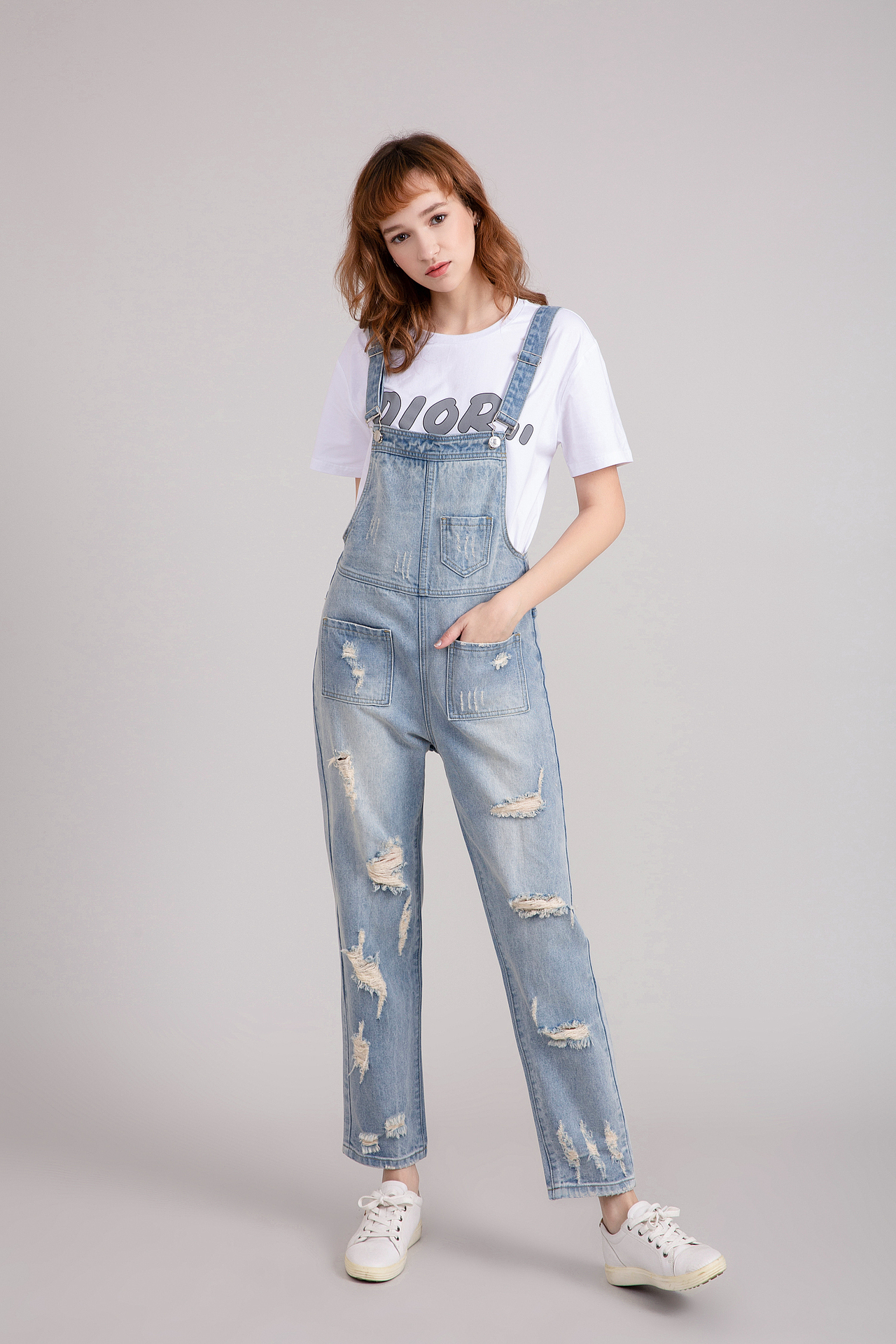 甜美风外模 裤业拍摄