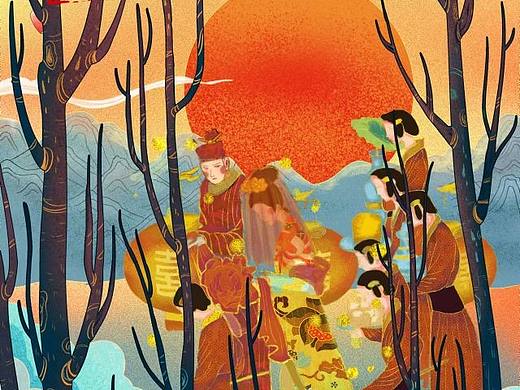 一組中國風(fēng)插畫，求職（個(gè)人主頁-ZNjY1NDU4OTI=） - 商業(yè)插畫 - 站酷設(shè)計(jì)師坤坤又空空原創(chuàng)素材 - 站酷ZCOOL