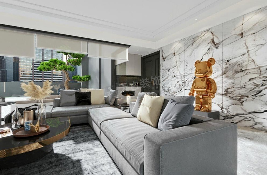 大学城天古装饰公司,龙湖开元二期洋房装修,现代风格