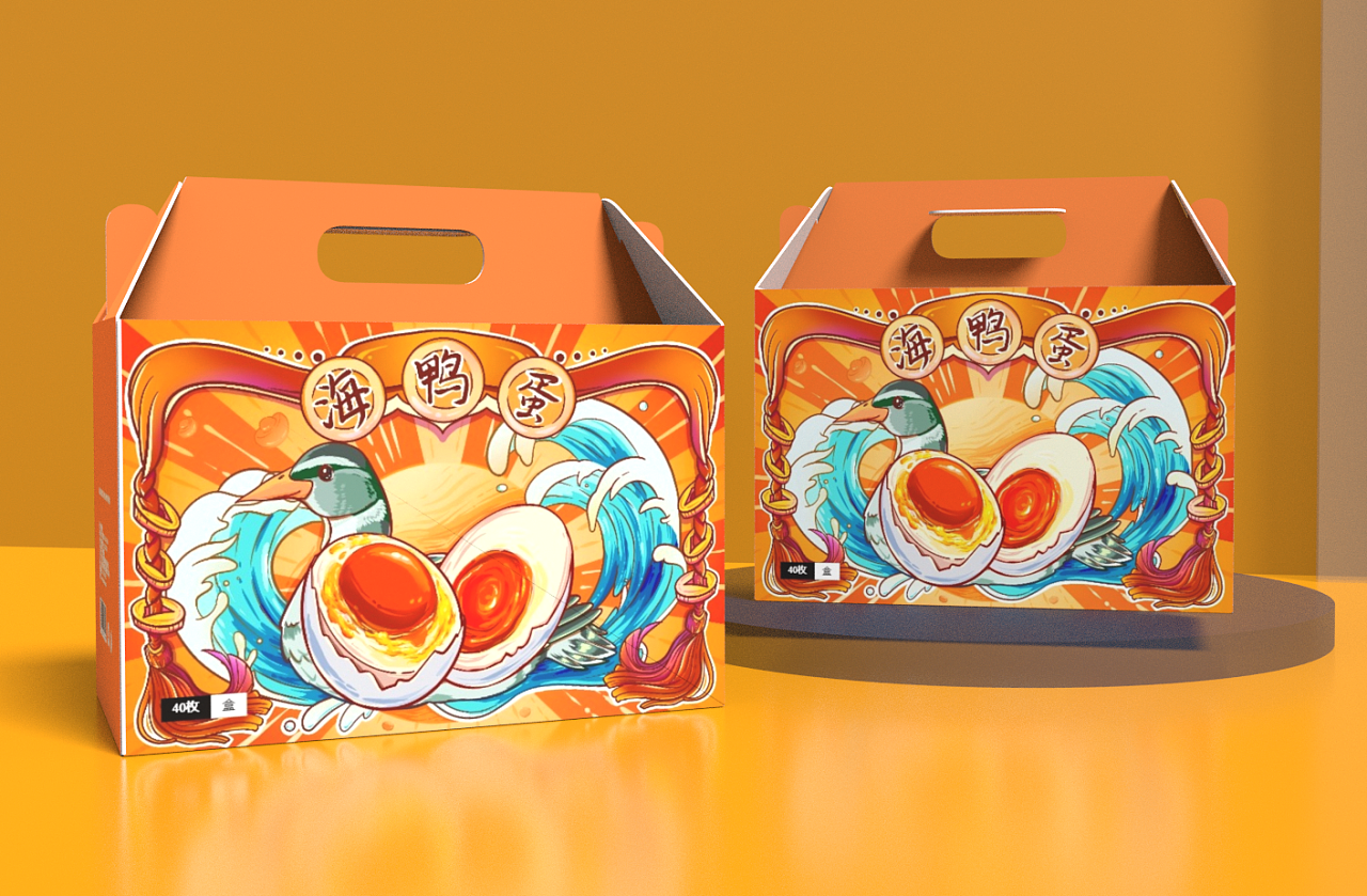 国潮风包装练习--海鸭蛋包装设计