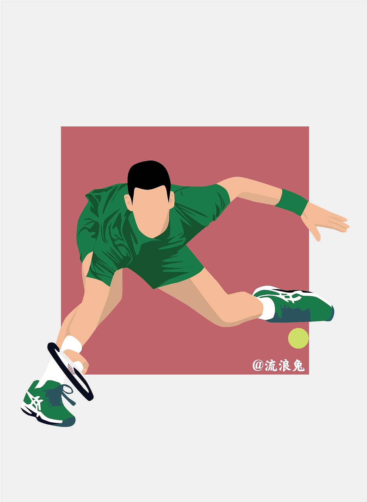 【网球】2022总决赛德约科维奇（图ZMzIzMDE0ODQw） - 商业插画 - 站酷设计师流浪兔Alan原创素材 - 站酷ZCOOL