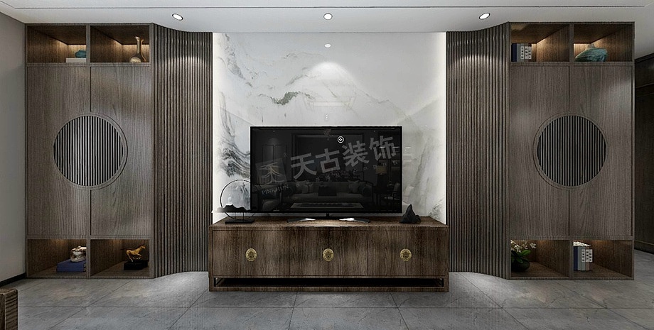 龙湖紫云台千山阅大平层装修|书香文化气息设计效果图