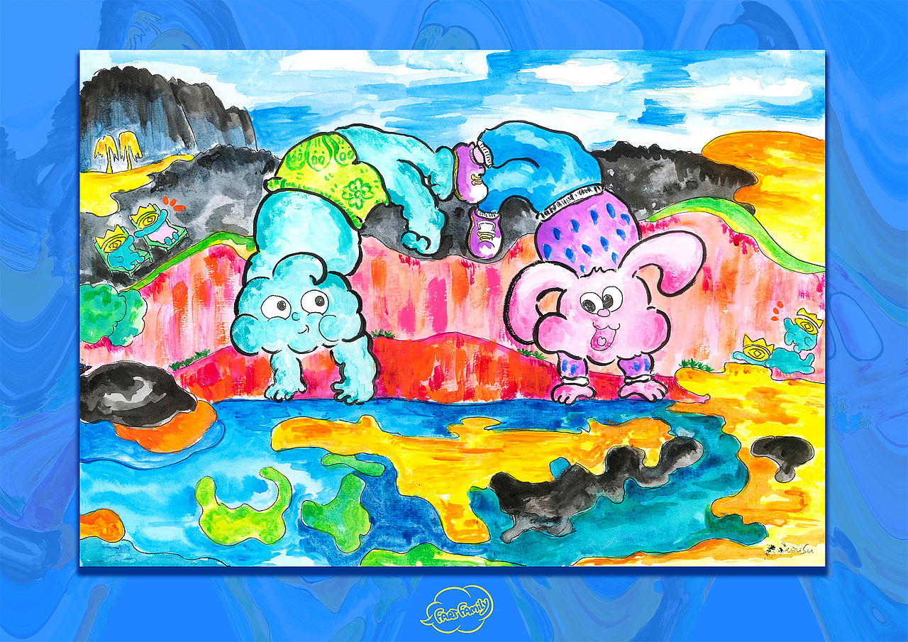 夏日系列｜FART FAMILY 屁屁家族（图ZMTU4NDEwMDYw） - 绘画 - 站酷设计师VIVISU_ART原创素材 - 站酷ZCOOL