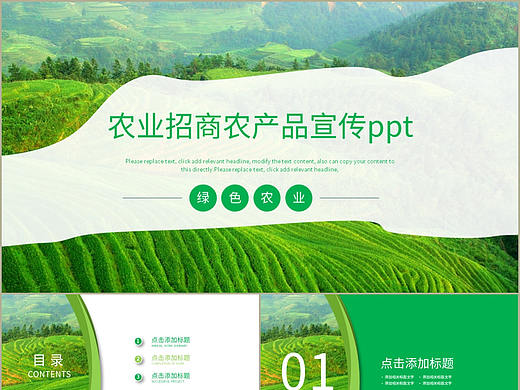 农业招商合作绿色食品农产品介绍营销宣传PPT模板
