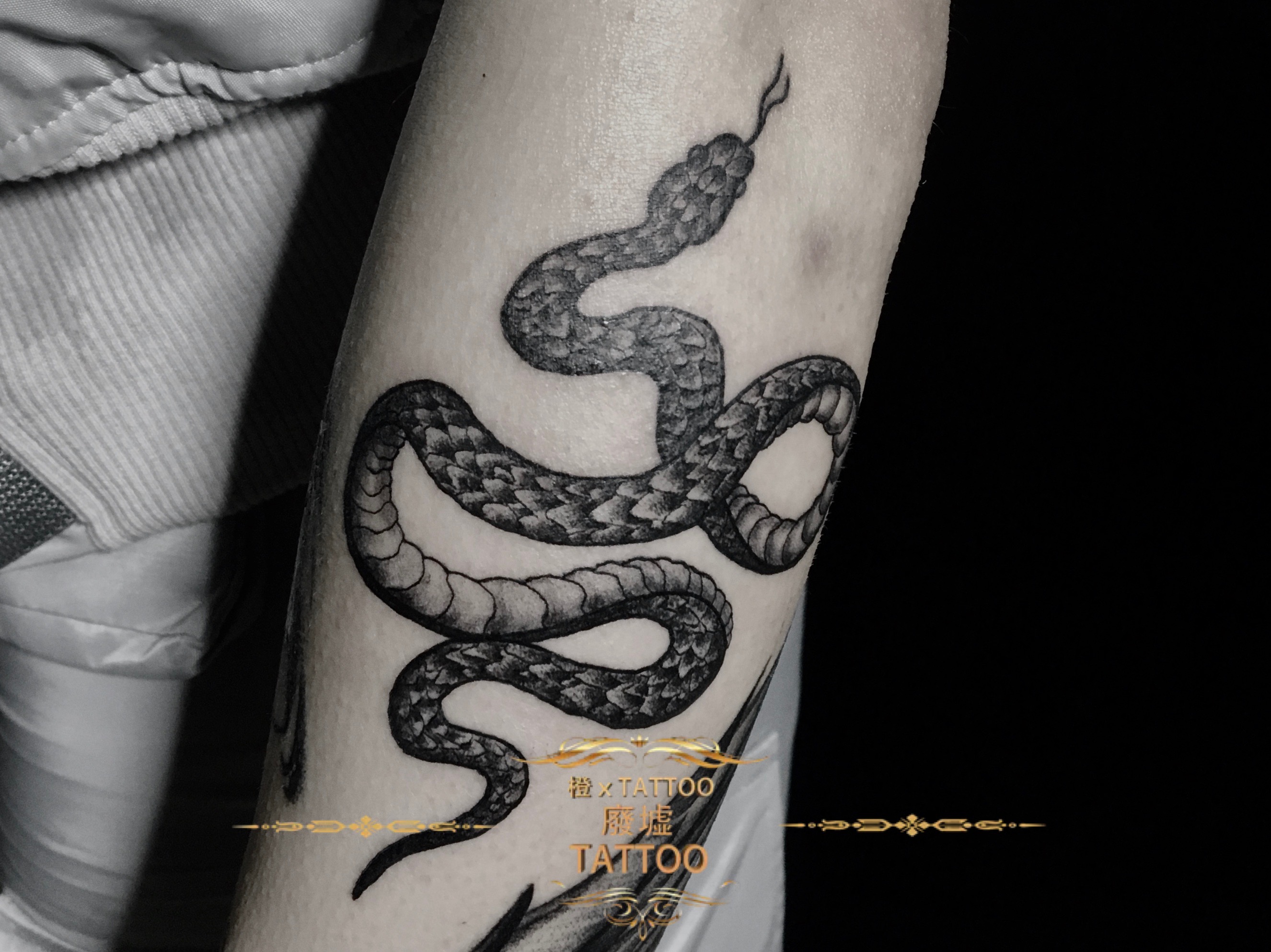 蛇缠剑纹身图案大全图片