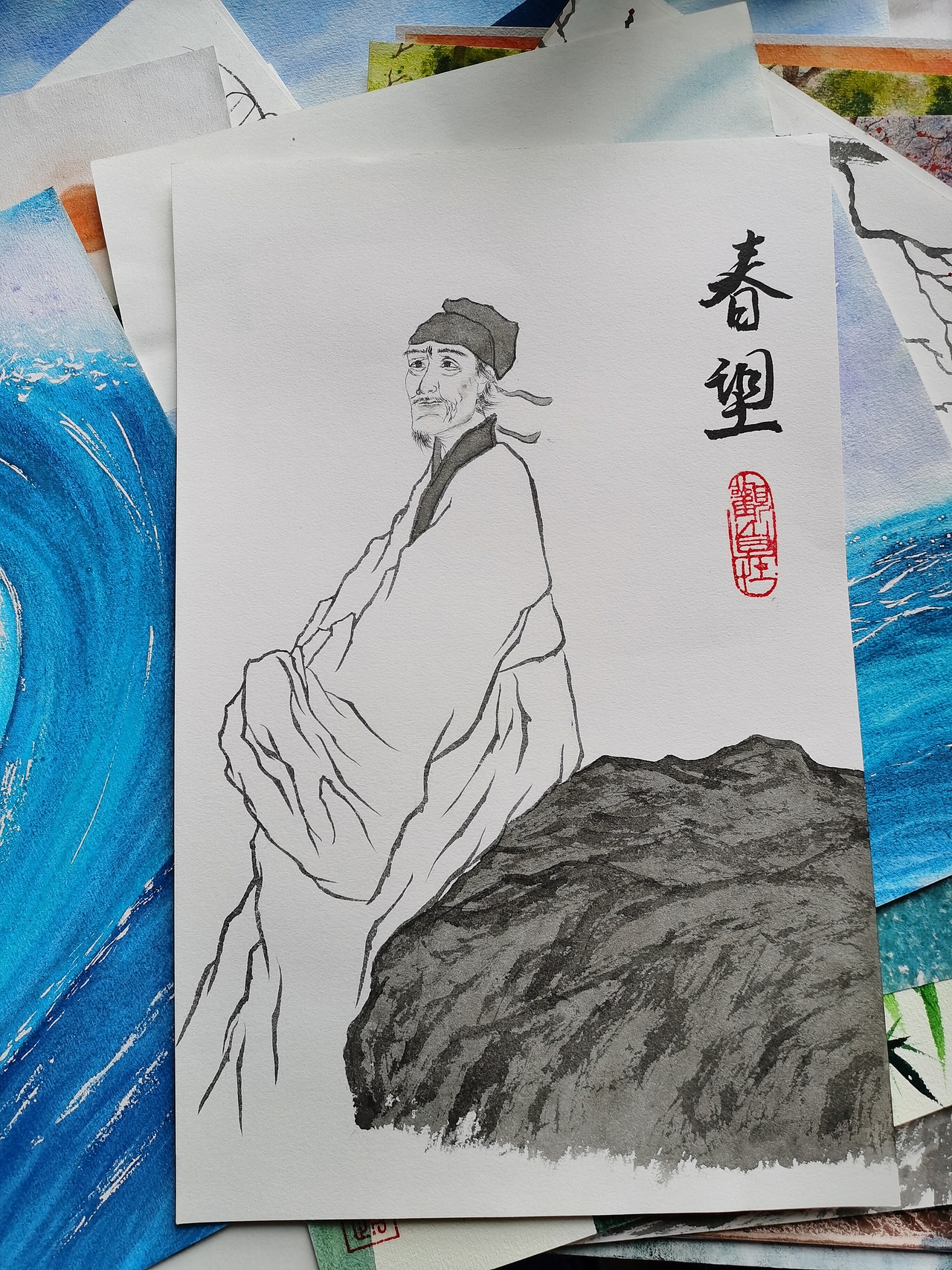 这两年画的水彩，几百张了吧