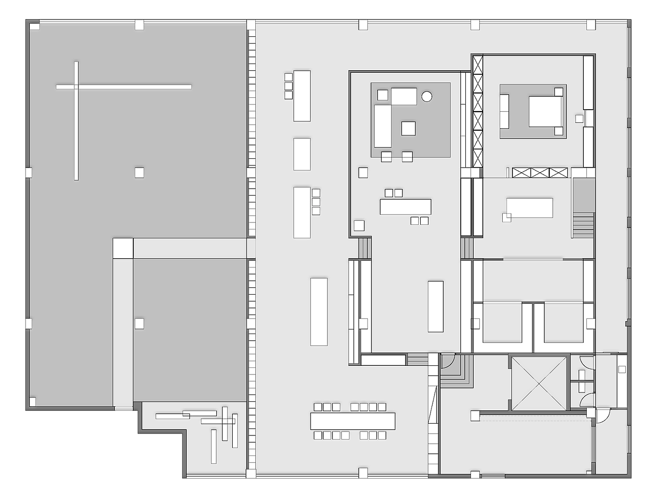 平面功能分析图     Plane function analysis chart
1、入口<br>2、水景<br>3、材料工艺展示<br>4、橱柜展示<br>5、橱柜展示<br>6、客厅展示<br>7、木作展示<br>8、卧室展示<br>9、移门展示<br>10、衣帽间展示<br>卫生间<br>储藏室<br>楼梯间