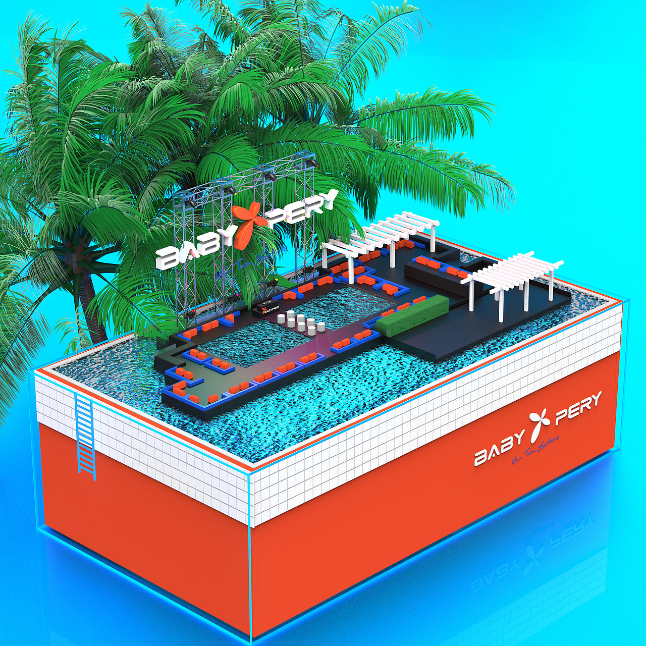 泳池主题派对（图ZMjY1MTU0NTky） - 场景 - 站酷设计师偷渡客狗沫原创素材 - 站酷ZCOOL