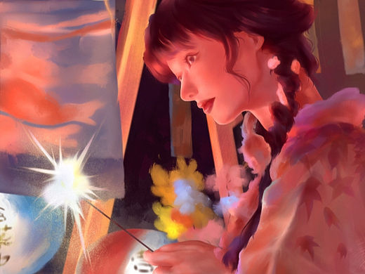 厚涂氛围感练习🌅【庙会】