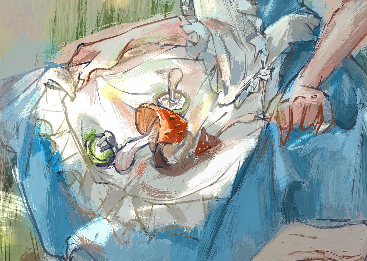 插画练习。兔叽