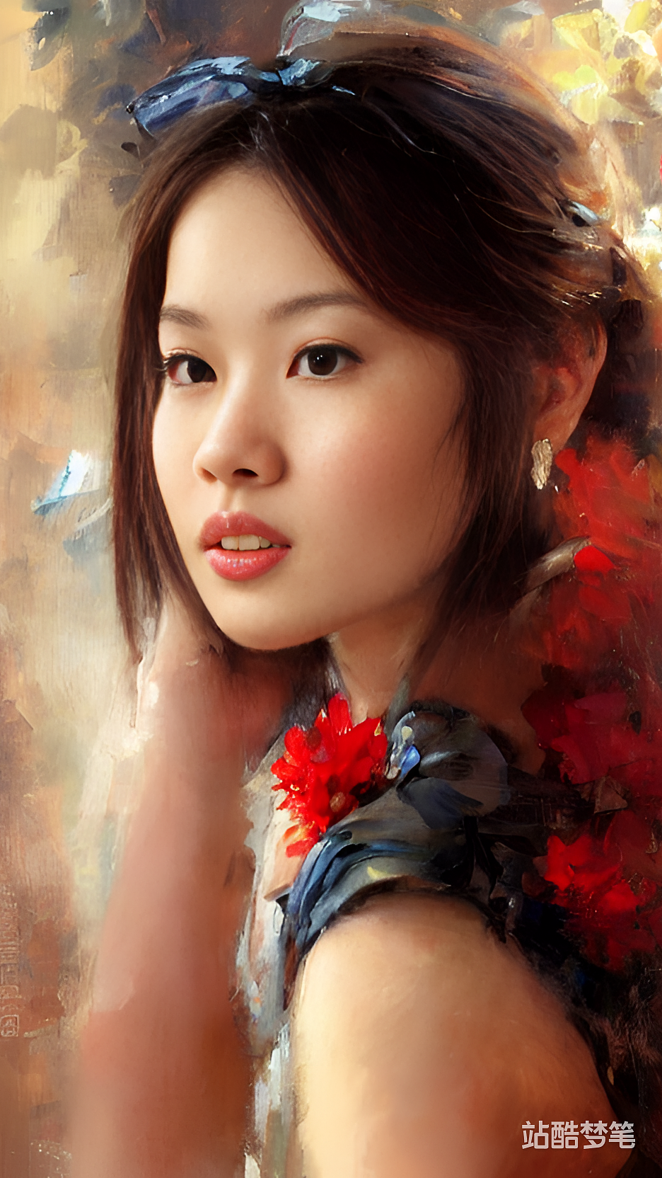 #站酷梦笔#东方,青年女人脸,优雅,智慧,活泼可爱