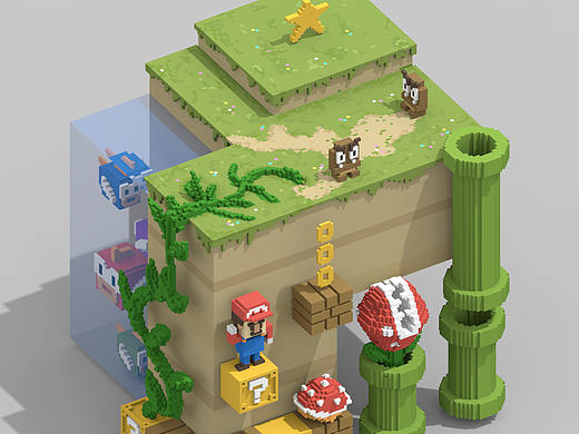 magicavoxel 像素超级马里奥临摹