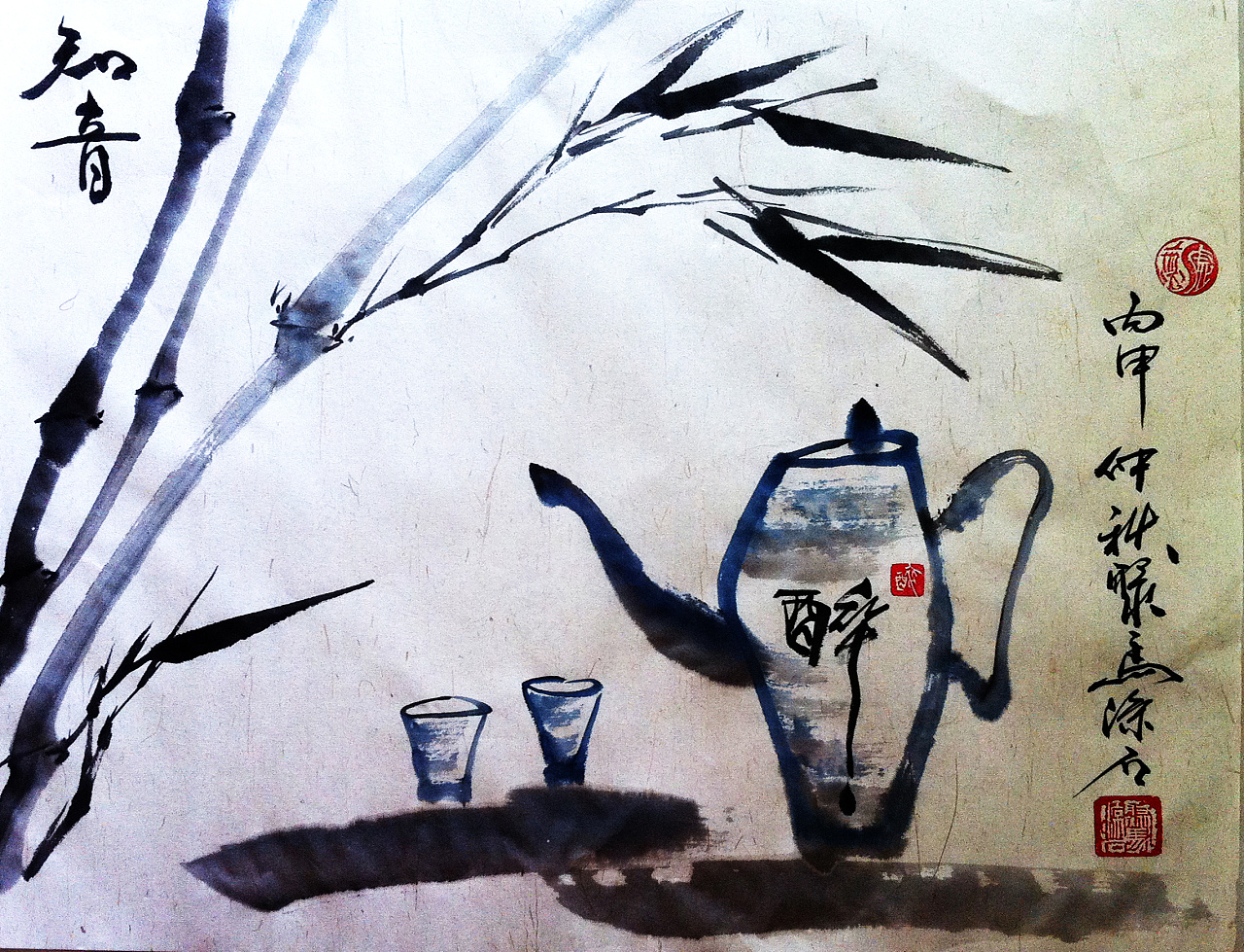 禅茶一味 聚马凉石|纯艺术|绘画|聚马凉石 - 原创作品 - 站酷 (zcool)