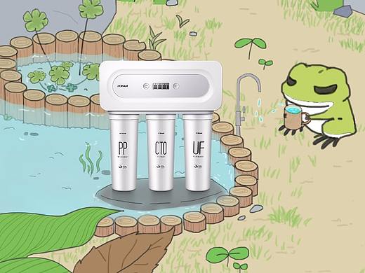 旅かえる旅行青蛙手绘