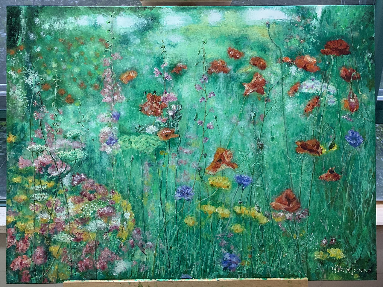 油画创作过程分享——野花丛舞