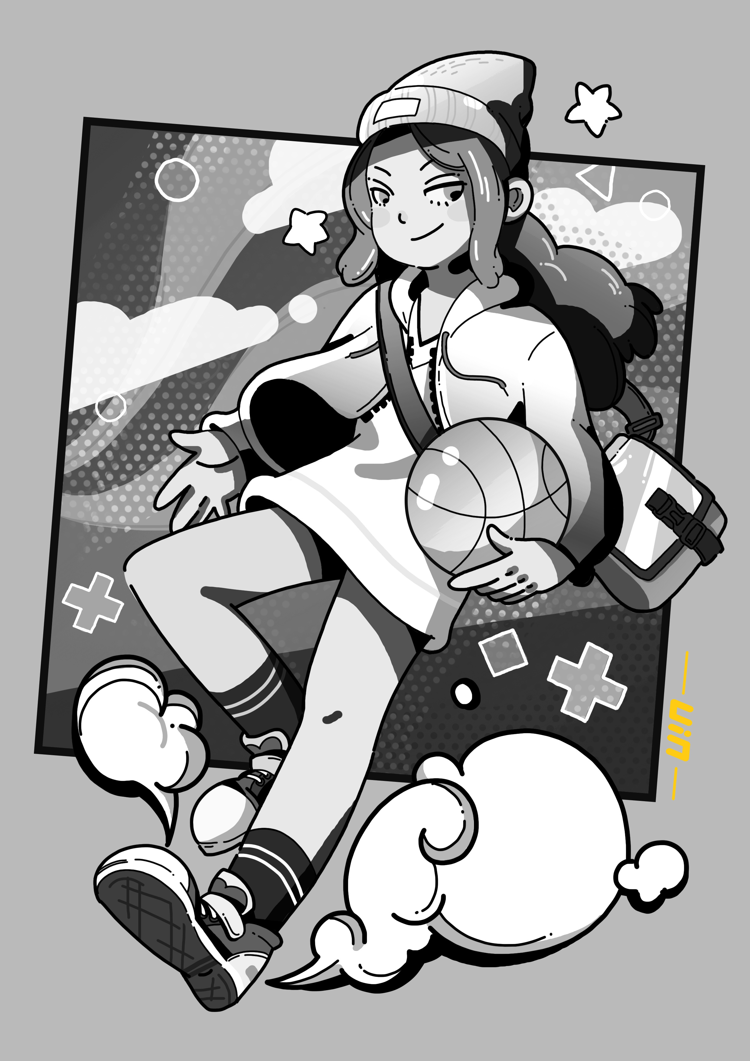 卡通打篮球的女孩矢量图图片素材免费下载_觅知网
