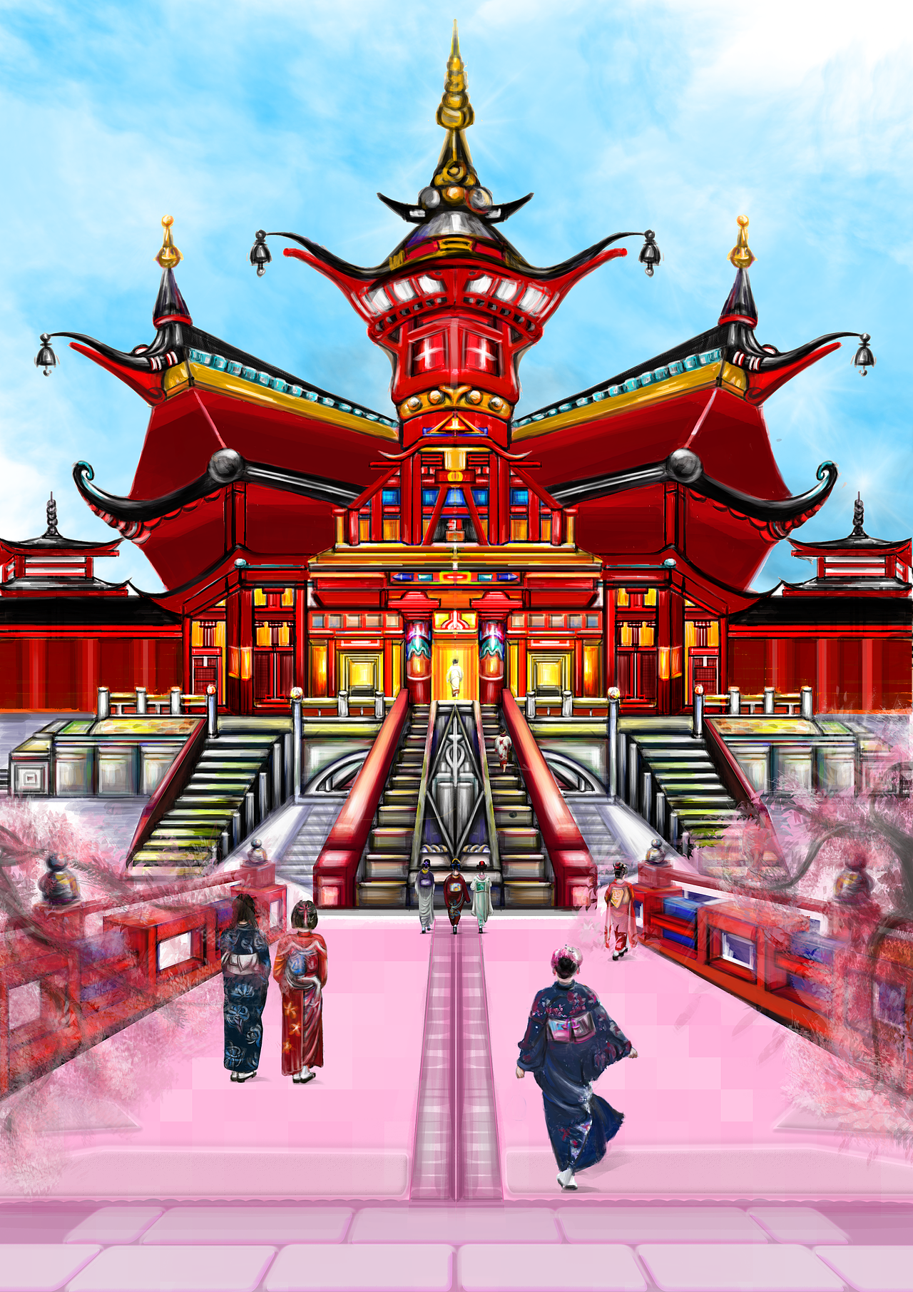 三月樱花季 出游赏花喽（图ZMjU4Njg2MjAw） - 商业插画 - 站酷设计师DreamerMaze原创素材 - 站酷ZCOOL