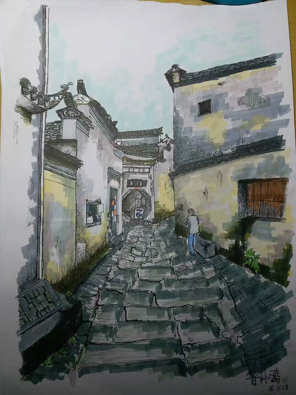 写生作业安徽宏村