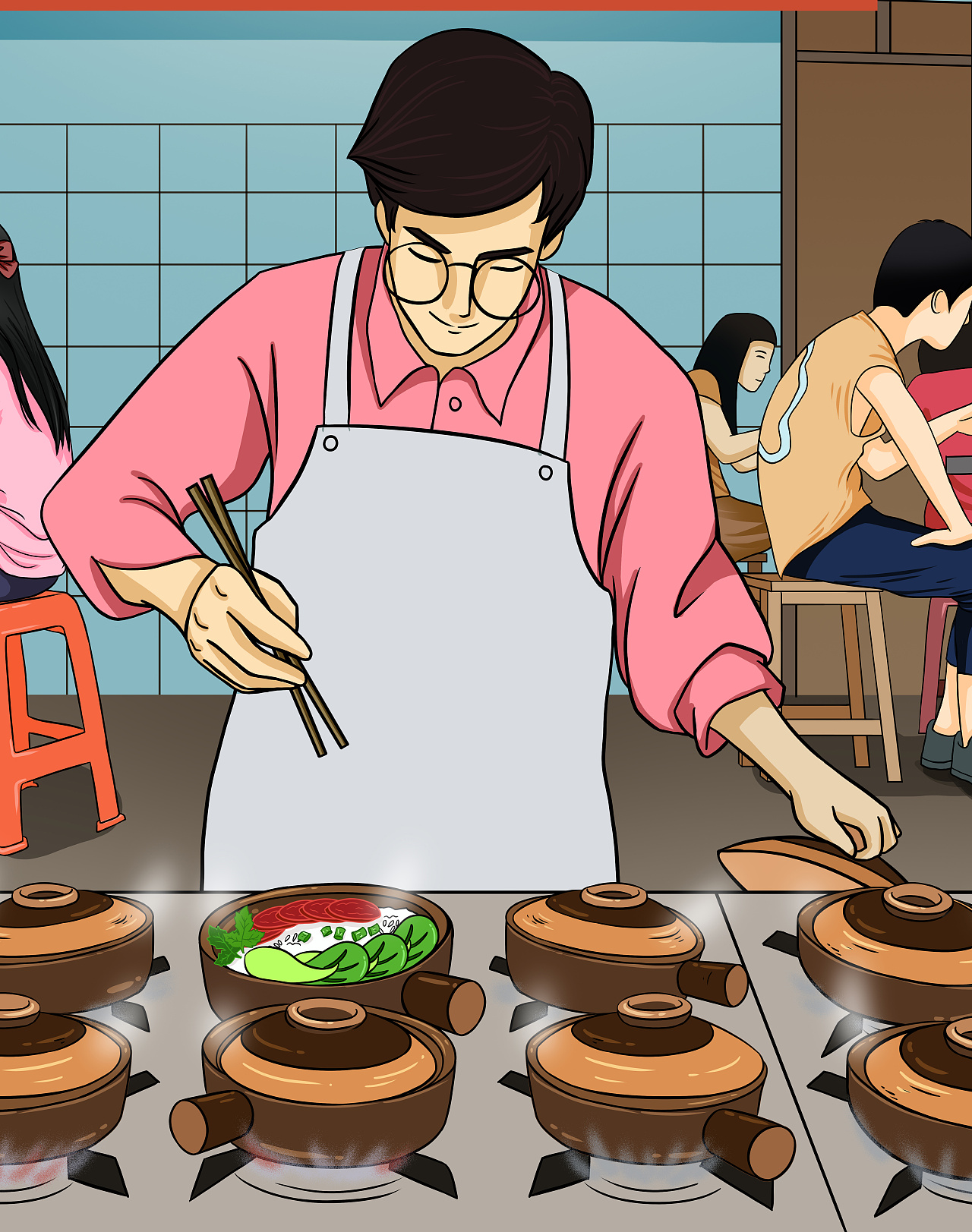 砂锅粉 砂锅饭 店铺 |插画|商业插画|靖儿y - 原创作品 - 站酷 (zcool