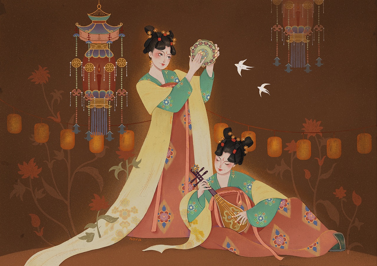 唐宫夜宴procreate插画板绘