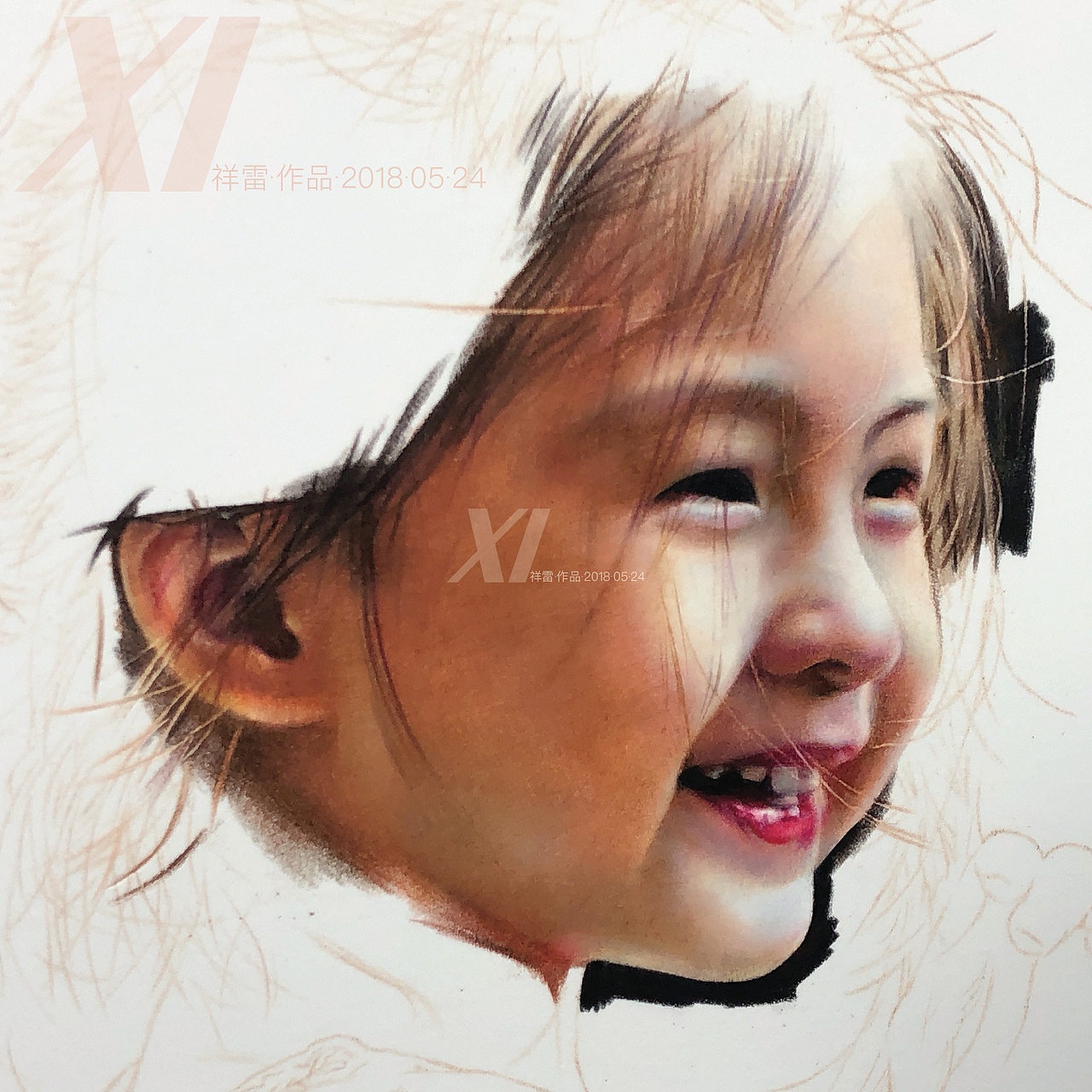 笑与阳光-祥雷彩铅作品（图ZMTE1OTg3ODEy） - 绘画 - 站酷设计师祥雷原创素材 - 站酷ZCOOL