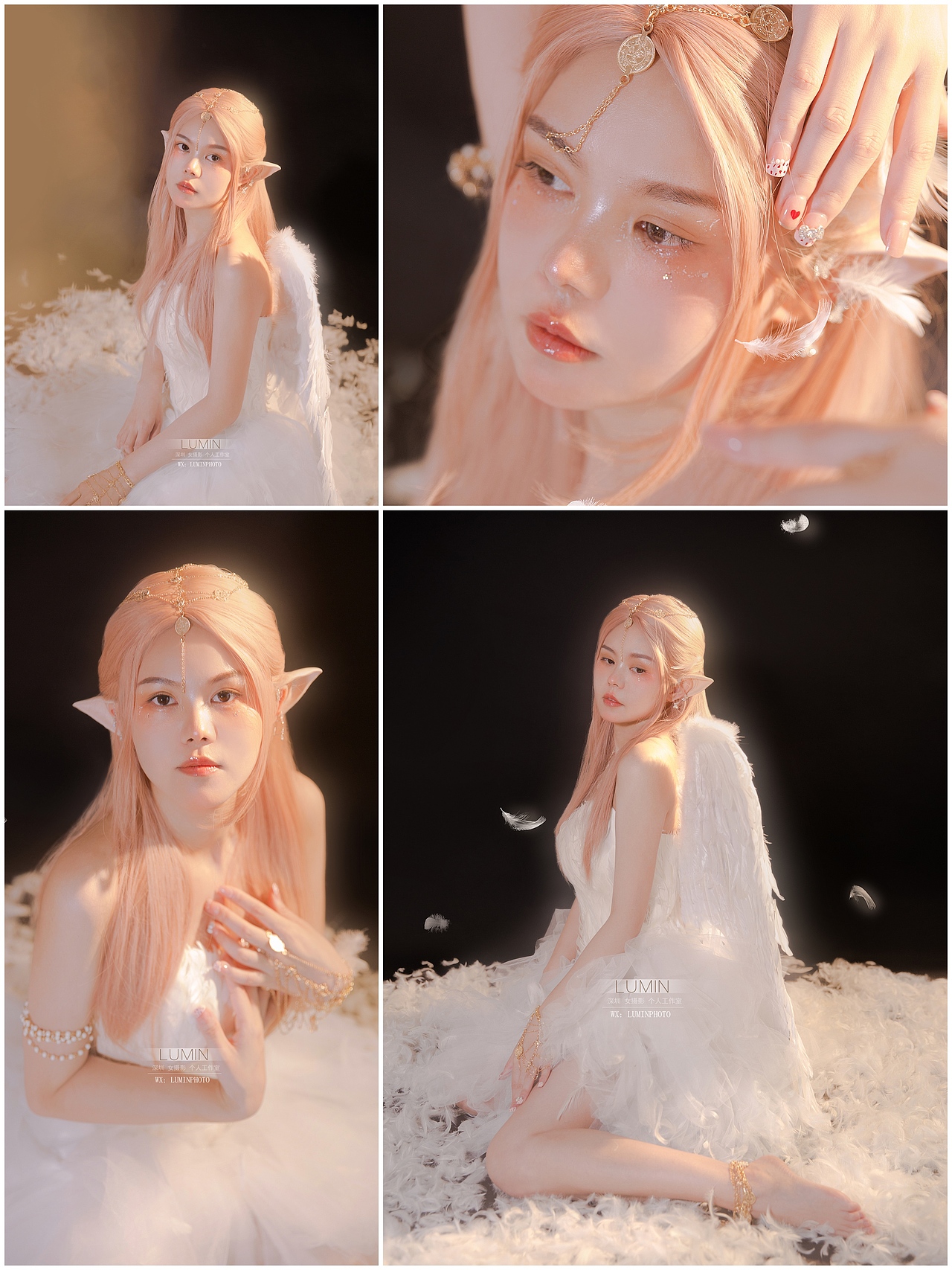 天使少女 羽毛 翅膀 写真拍摄 少女写真精灵