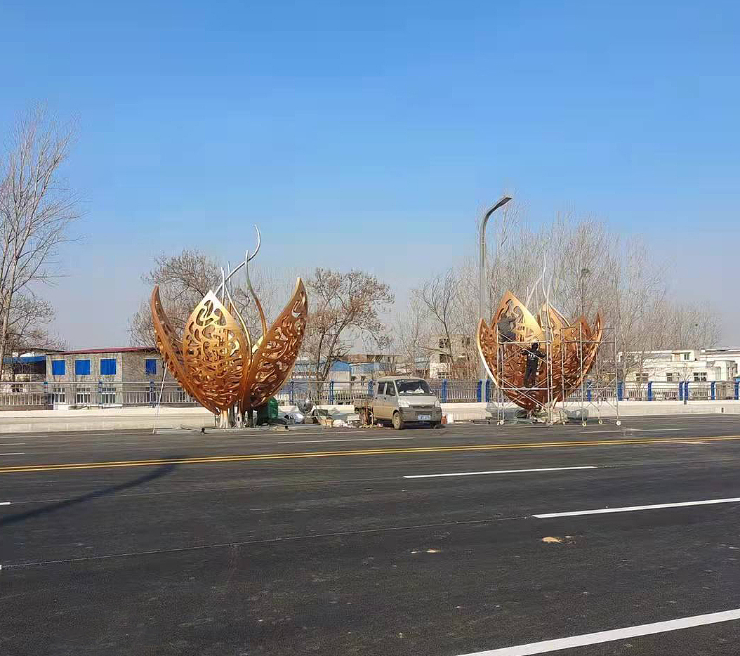 节点路口灯光雕塑发光小品世博光电厂家