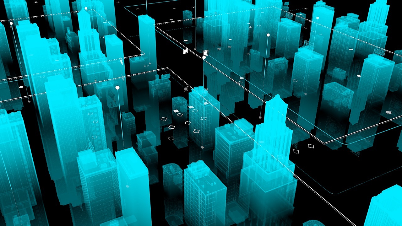 c4d科技感建筑场景
