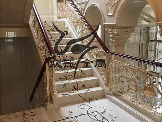 欧式金色纯铜楼梯护栏 铜扶手 追求生活中的高雅