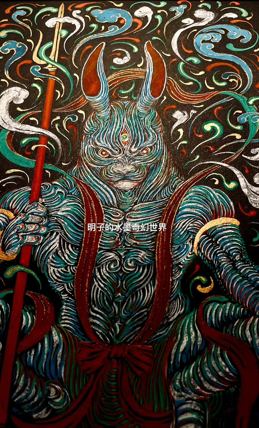 虎.兔——明子（图ZMzE1NDM2OTI0） - 绘画 - 站酷设计师明子水墨奇幻世界原创素材 - 站酷ZCOOL