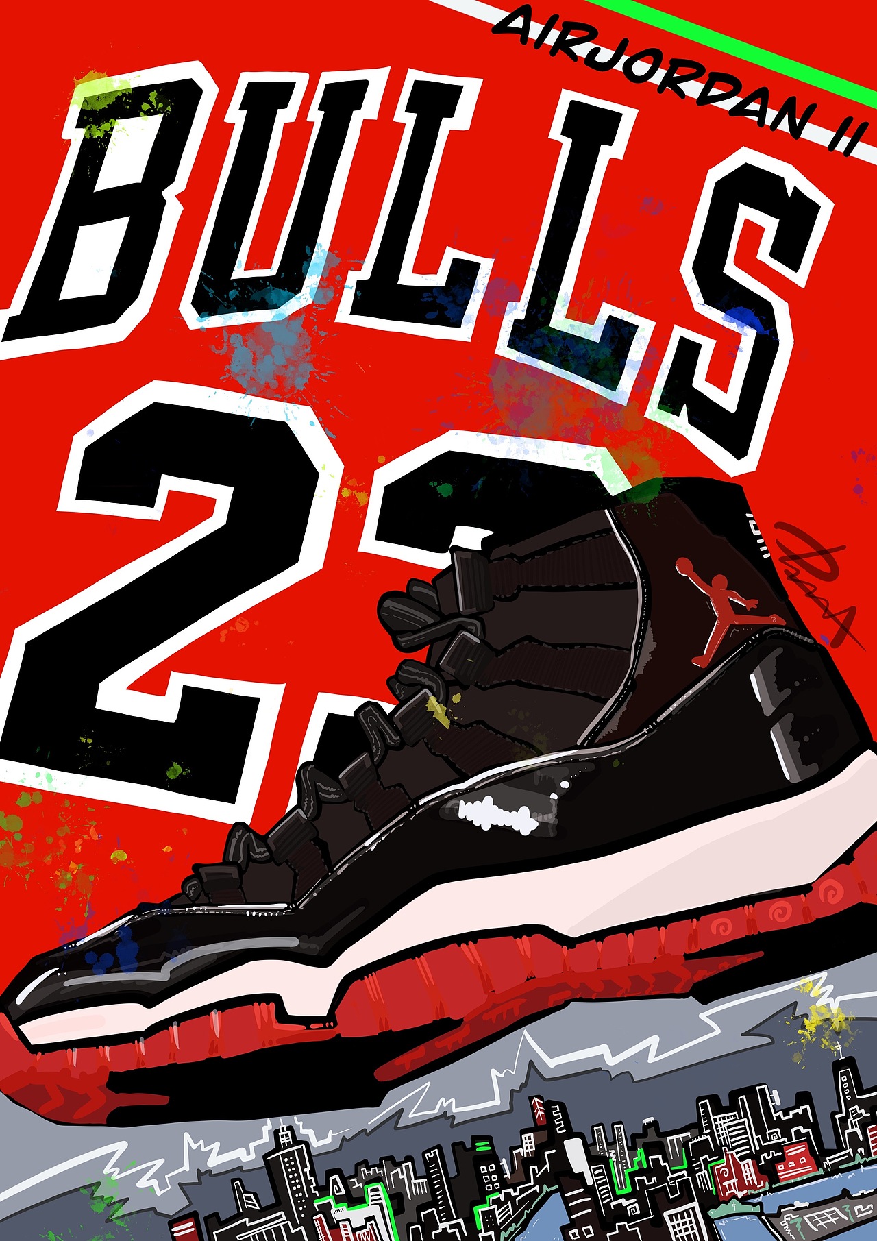 airjordan11球鞋插画