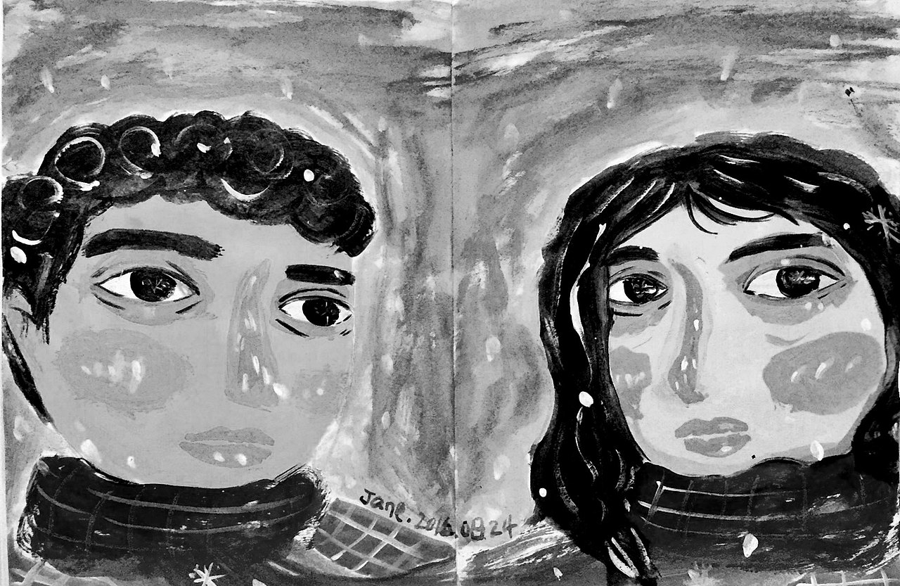 情侣头像涂鸦-灰