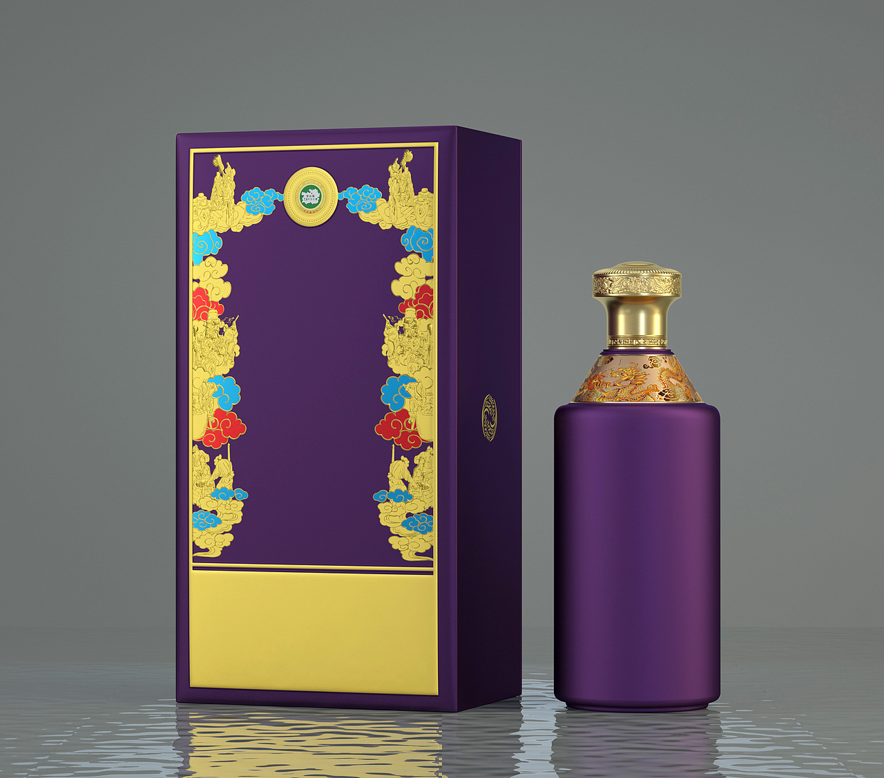 通用类定制酒盒(受上海凯丰印业委托,所做的渲染图)