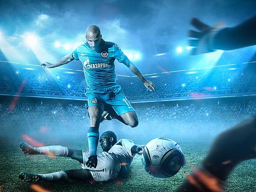 世界杯足球合成海报