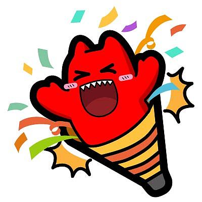 h60【魔鬼猫表情-喷花】#半身 脸红 闭眼 蹦出 庆祝 惊喜 开心 ip