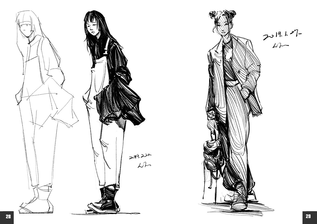 2019速写簿（图ZMTkyODgzOTMy） - 绘画 - 站酷设计师半岛酒徒原创素材 - 站酷ZCOOL