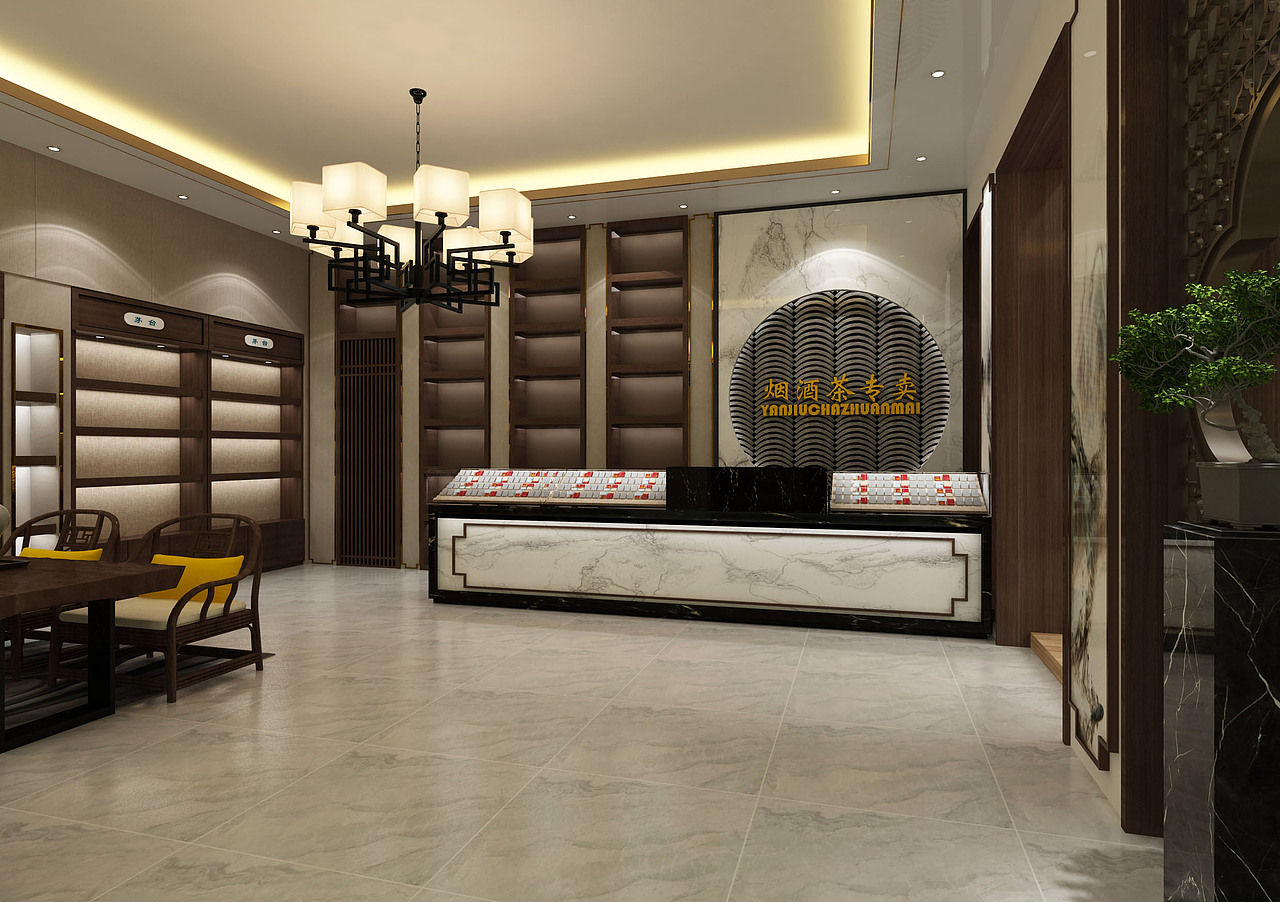 烟酒店设计效果图方案