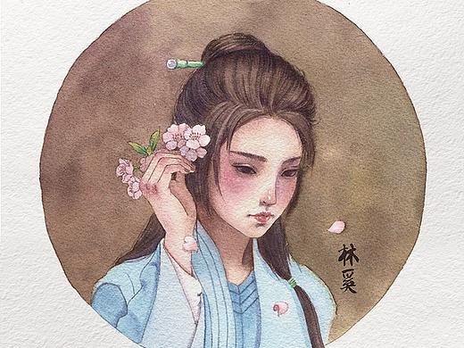 水彩手绘琅琊榜风起长林女主步骤图