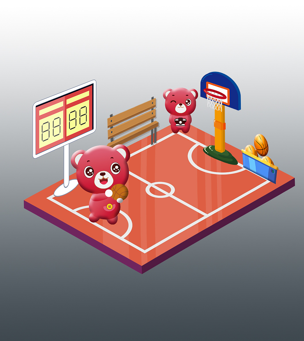 熊卡通形象及美陈点位（图ZMTA5NTU1NTk2） - 其他空间 - 站酷设计师牛奶小芒果原创素材 - 站酷ZCOOL