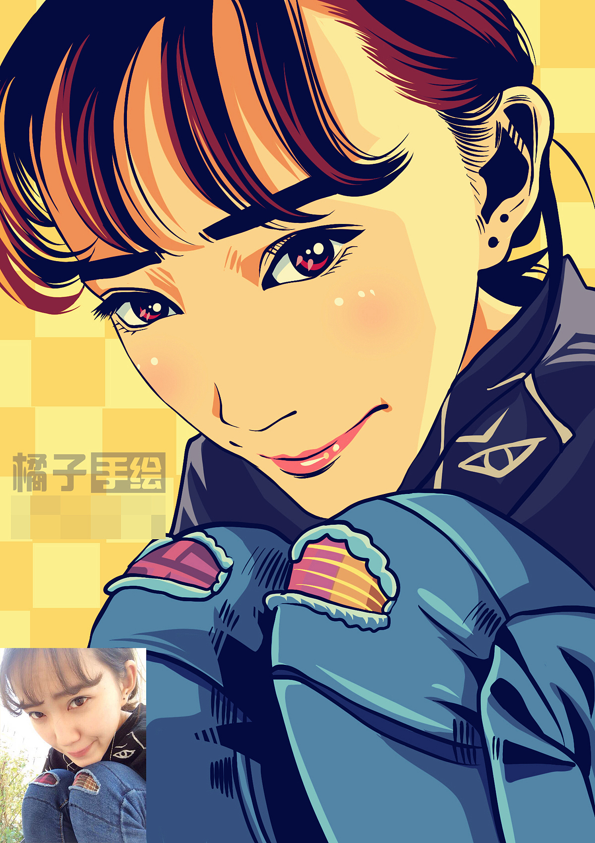 【原创作品】真人街头漫画风|动漫|单幅漫画|漫画屋橘子_原创作品